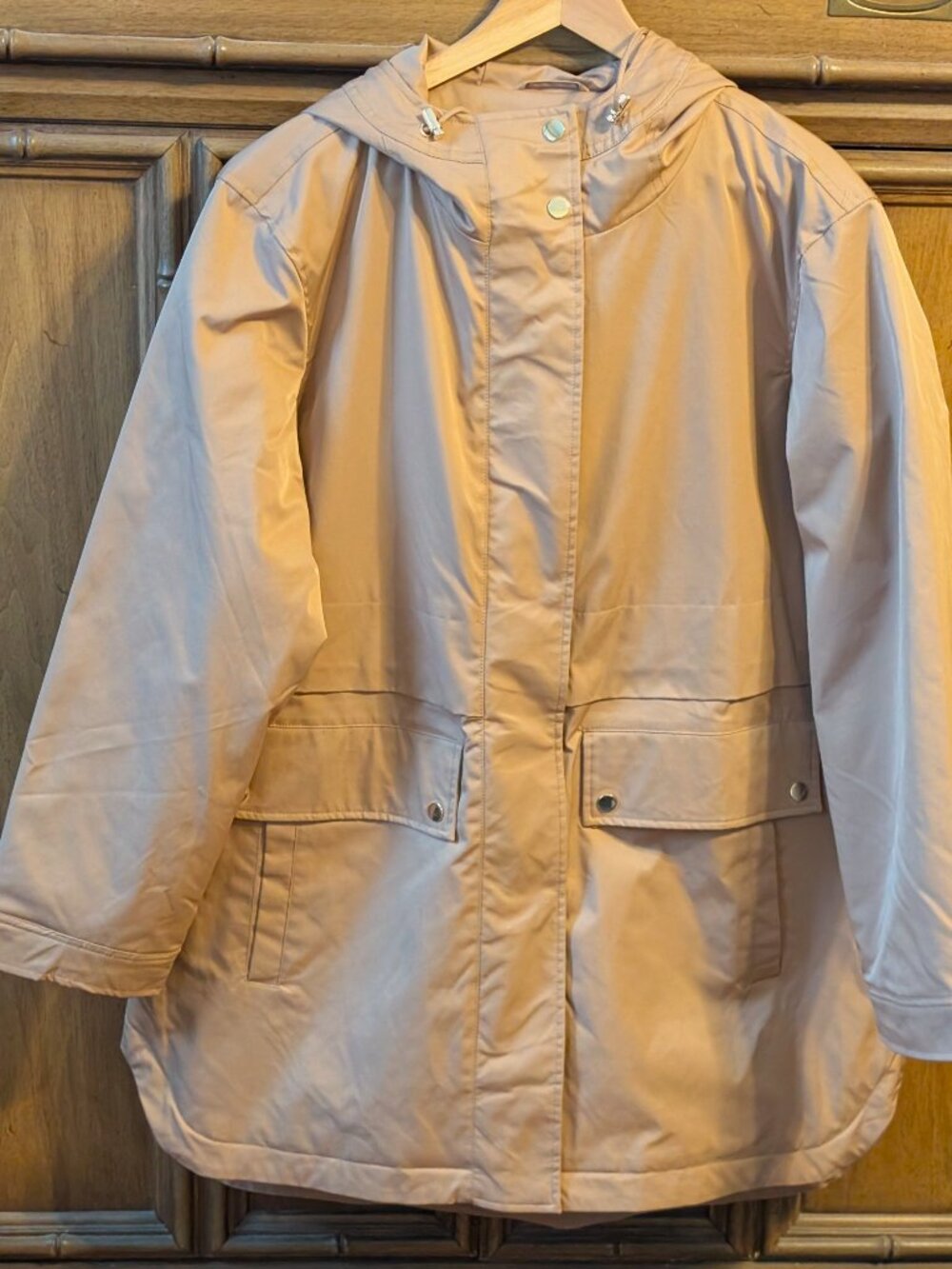 Liz Claiborne French Caramel Hooded Midweight Parka Anorak Jacket Coat XXL 2X